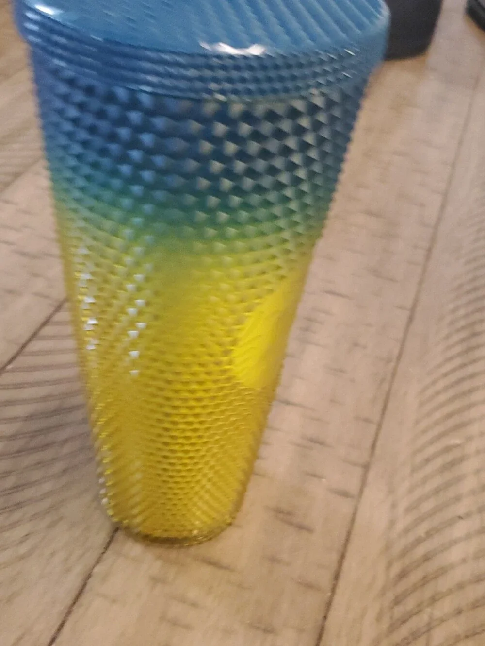 Starbucks Blue to Yellow Studded Ombre Tumbler with Straw